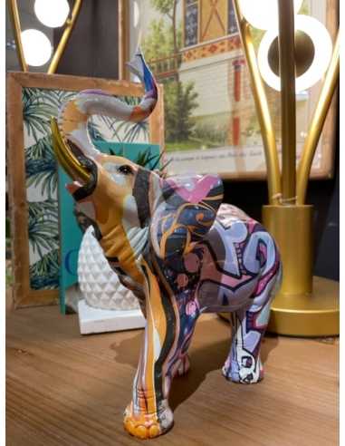 Figura Elefante Multicolor de Resina 20x10x23 cm
