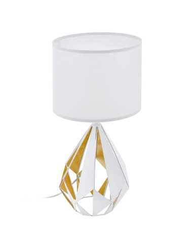 Lámpara de mesa CARLTON 5 Acero Blanco, oro miel / Textil Blanco
