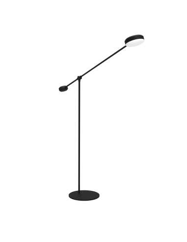 Lámpara de pie CLAVELLINA, Acero Negro / Plástico Blanco