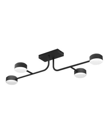 Lámpara de techo CLAVELLINA, Acero Negro / Plástico Blanco