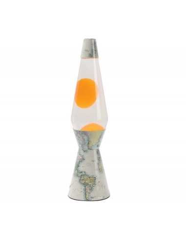 Lámpara de lava base Mapa líquido transparente / naranja 40 cm