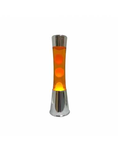 Lámpara de lava Fisura - Base cromo / Líq. Naranja / Lava naranj